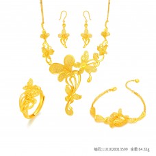 足金花絲蝶戀花浪漫婚慶四件套